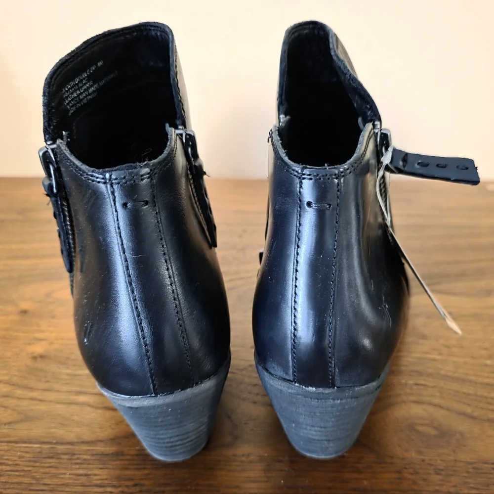 NWT Frye Judith Double Zip Leather Boot Bootie Size 9 - Picture 9 of 9